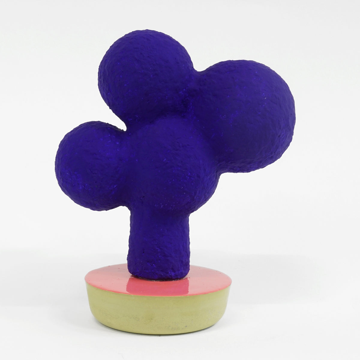 CHIAOZZA abstract biomorphic sculpture - purple on pink and yellow base
