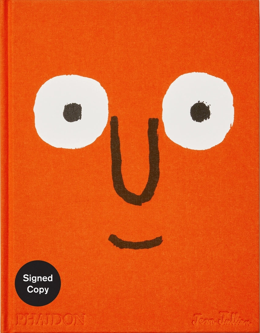 orange book cover with face by Jean Jullien