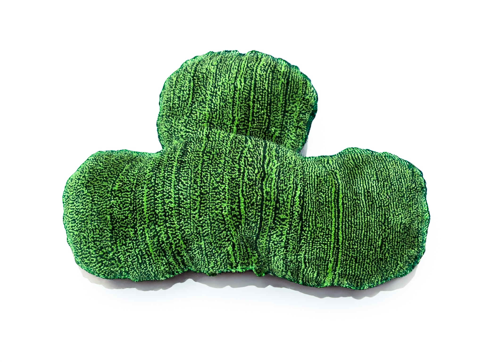 Soft sculpture of a green leaf 