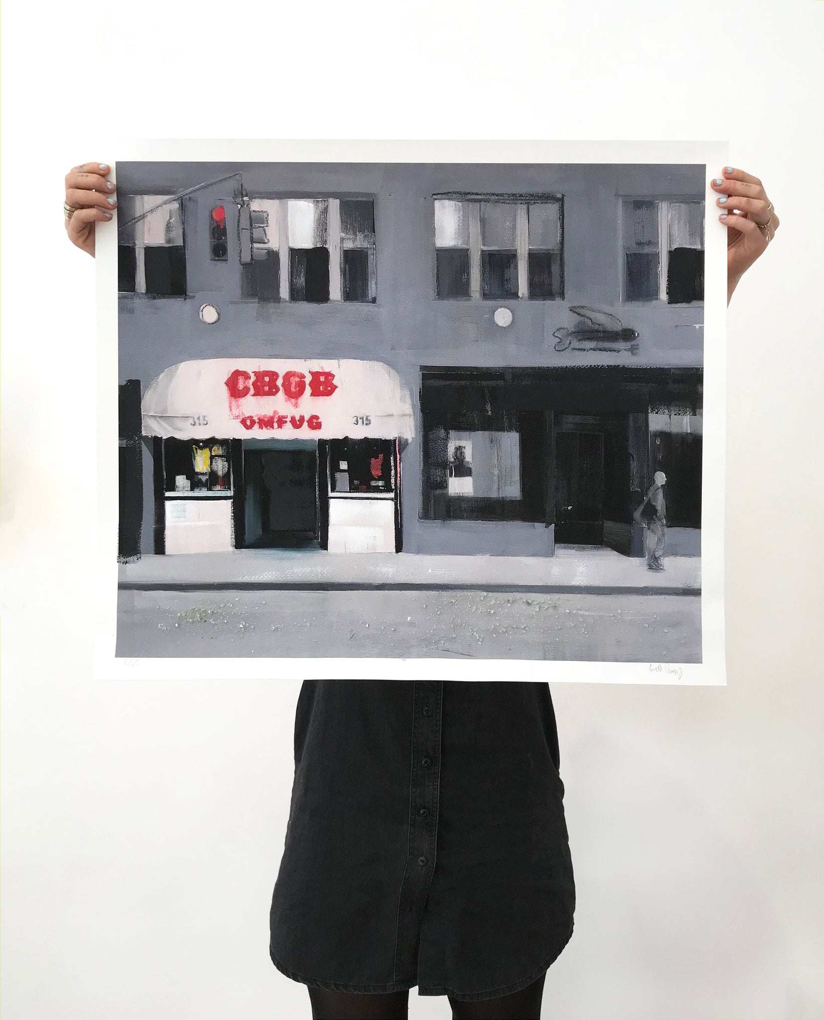 Brett Amory - "CBGB (Waiting #243)" Hand Embellished Print